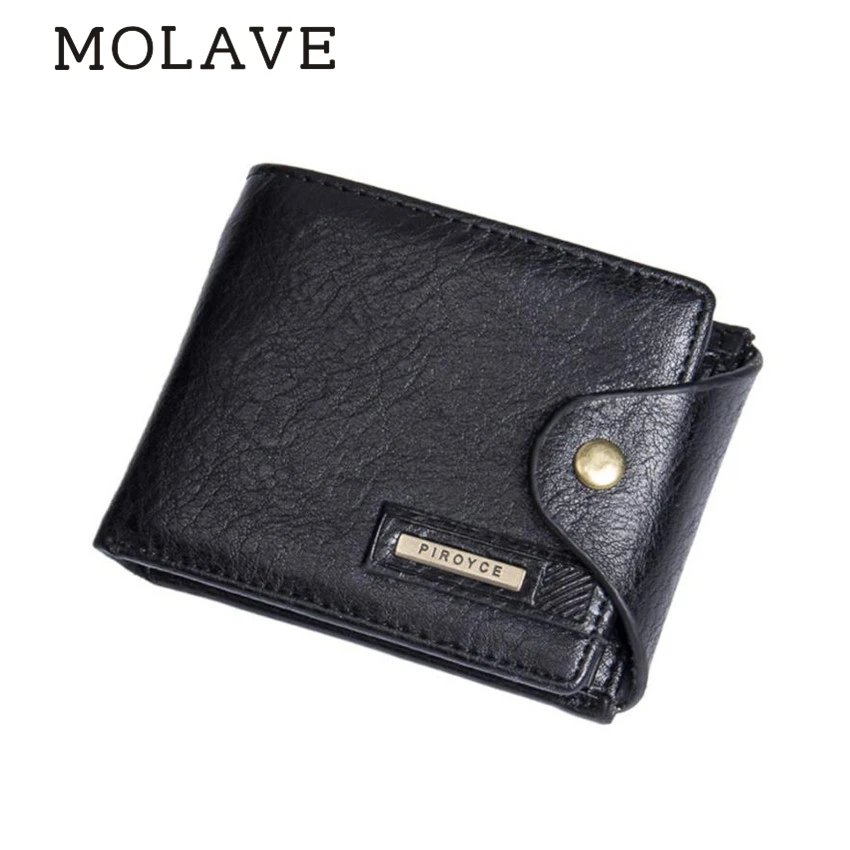 

MOLAVE Wallets Wallet Male Solid Coin PUrse Hasp Mens Leather ID CardHolder Billfold Zip PUrse Wallet Handbag Clutch Bag May25
