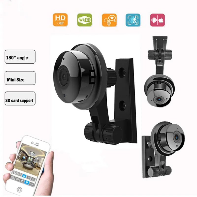 

720P Wi-Fi 3D VR Panorami Camera 180 CCTV Camera 720P IP Camera Wifi Camara IP Fisheye Mini Video Surveillance Cameras