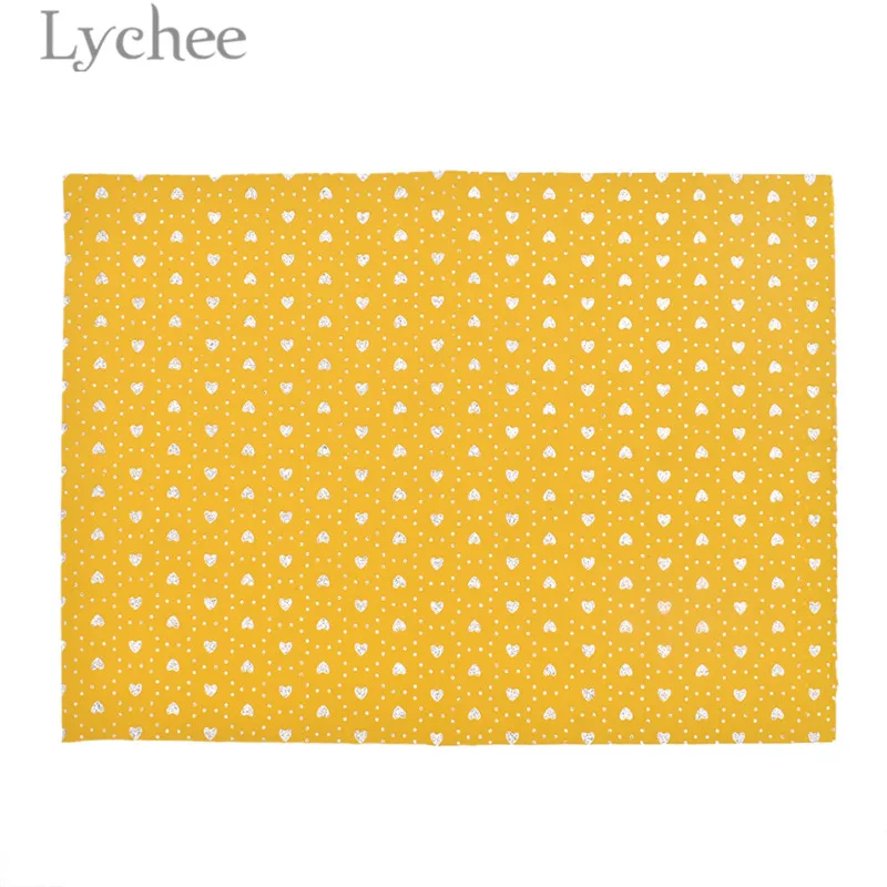 Lychee 1 PC A4 Glitter Heart Embossed PU Leather Fabric High Quality Synthetic Leather DIY Material For Handbag Belts