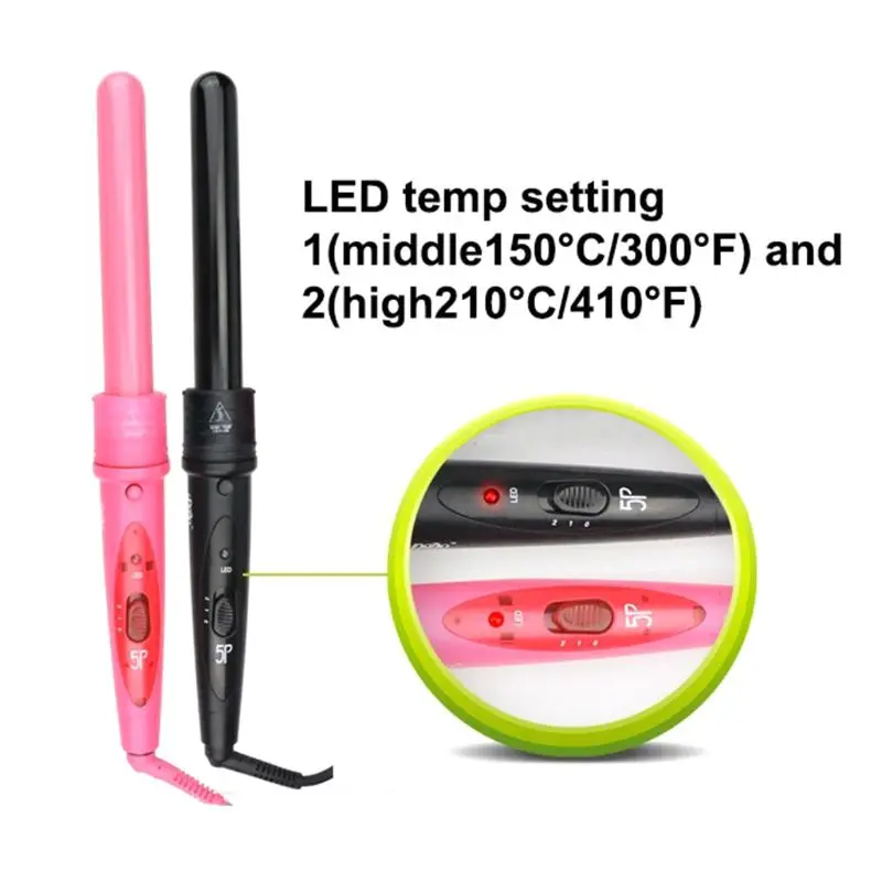 

5 in 1 Hair Curler Curling Iron Machine Wand Set 5 Interchangeable Ceramic Barrels Portable