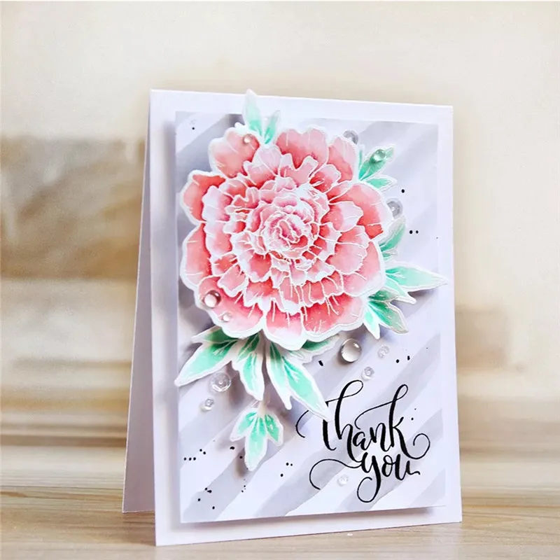 

YaMinSanNiO Spring Flower Metal Cutting Dies and Clear Stamps for Card Making Blossom Flowers Dies Scrapbooking New 2019 Craft