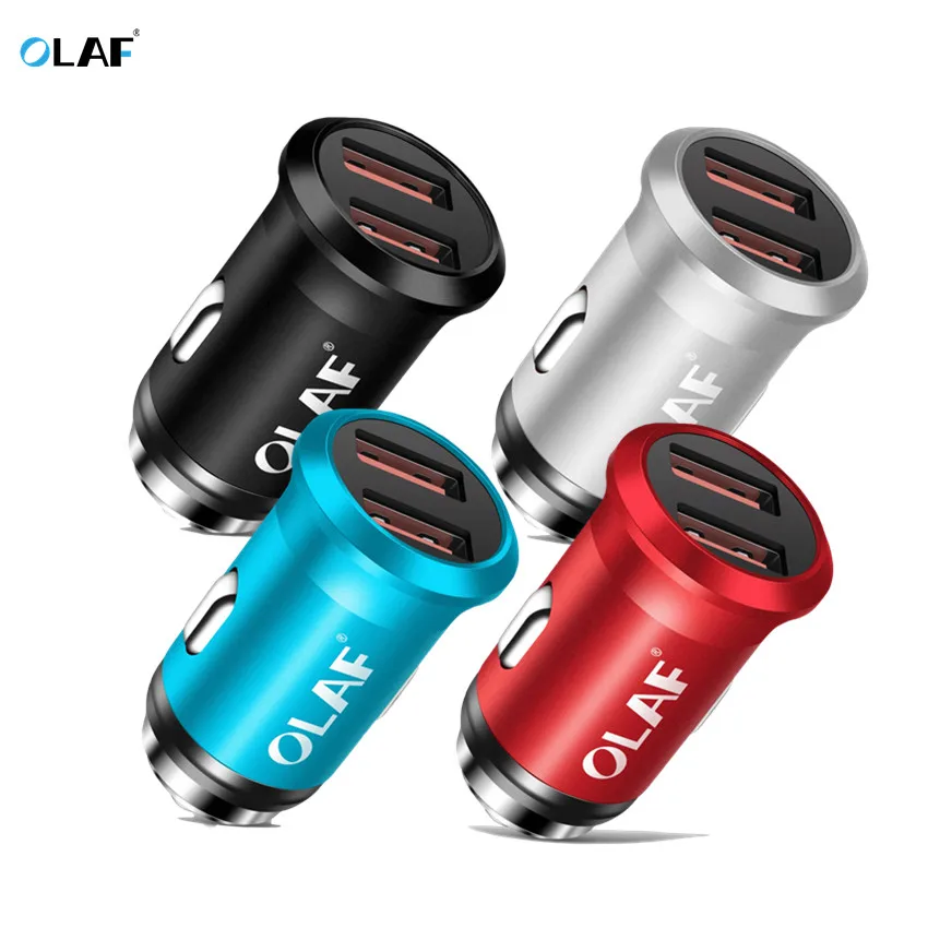 

Olaf Dual USB Car Charger For Mobile Phone Tablets GPS 2.4A Fast Charge USB Charger in Car For Samsung Xiaomi Huawei Car-Charger