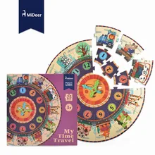 25 шт./компл. большой головоломки игры Бумага головоломки цифровые часы познание мое путешествие во времени для детей