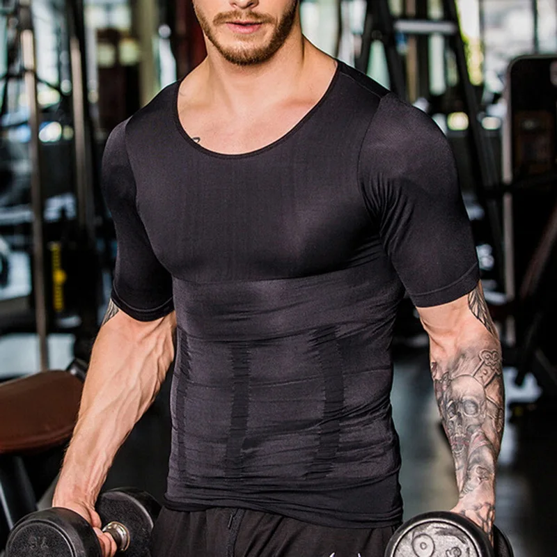

Adisputent Man Short Sleeve T-Shirts Male O-neck Sports Tight Elastic Compression Fitness Casual Male T-shirt Gym clothes tops