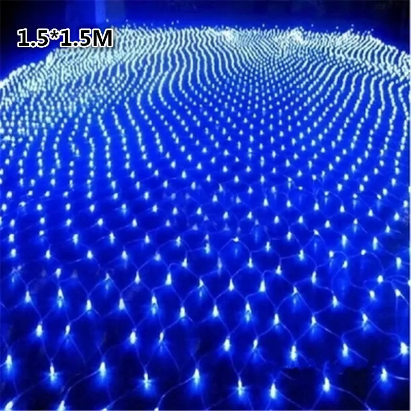 

Waterproof LED Net Light 1.5*1.5M/96LEDs 8 kinds of patterns weaving string lights Christmas lights Holiday light Garden Lamps