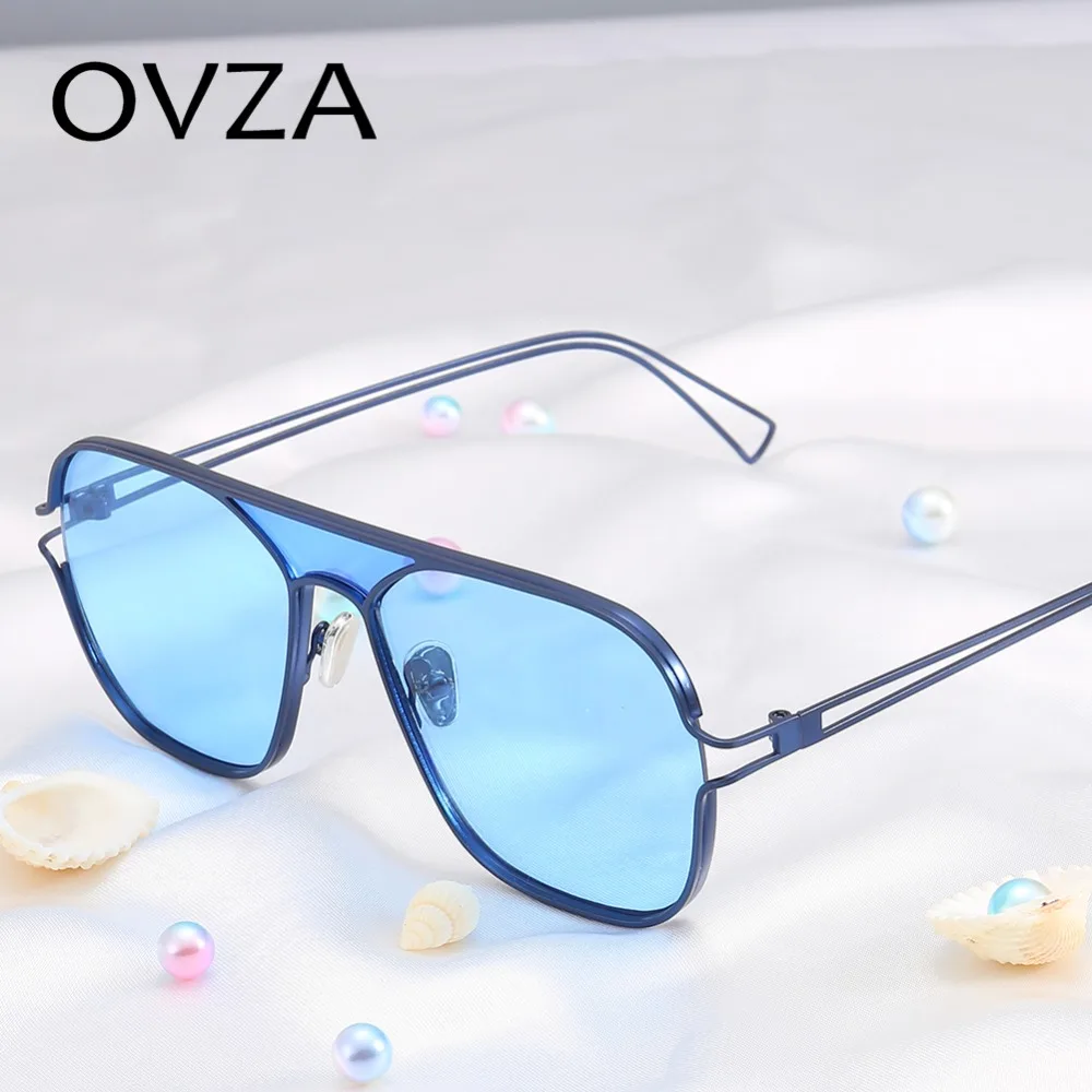 

OVZA Fashion Sunglasses for Mens Womens Rectangle Sunglasses Brand Designer Candy-colored Glasses Cool Style S3050