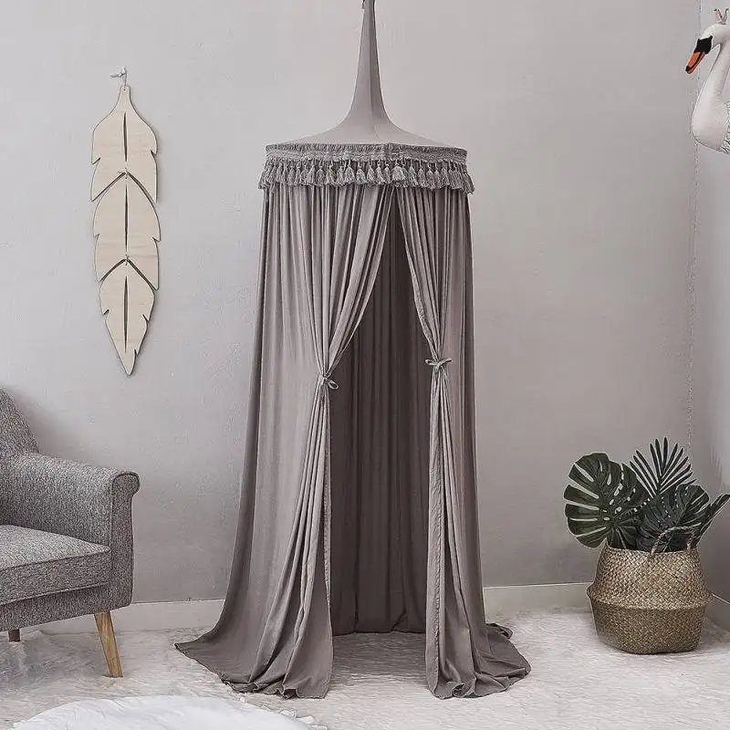 Nordic хлопок балдахин висит купол Принцесса сетки от комаров с макраме и кружево украшения Спальня подставки для фотографий поставки