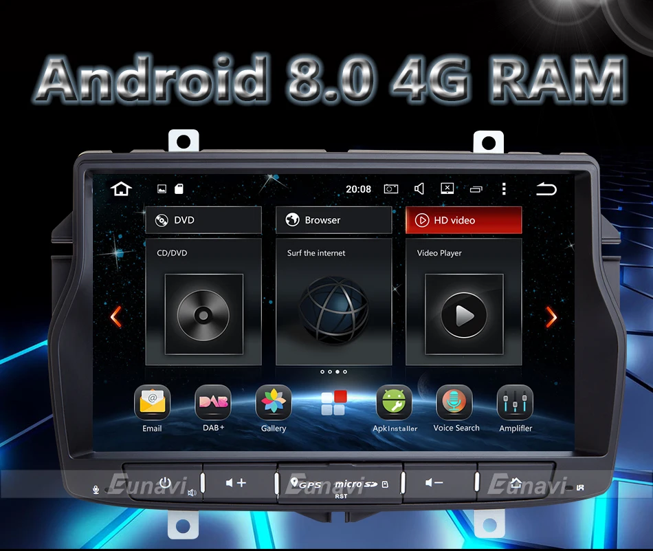 Sale Eunavi 1 Din 7 inch Android 8.0 Car Radio for Lada Vesta 4G RAM Octa core GPS navigation video stereo multimedia touch screen 1