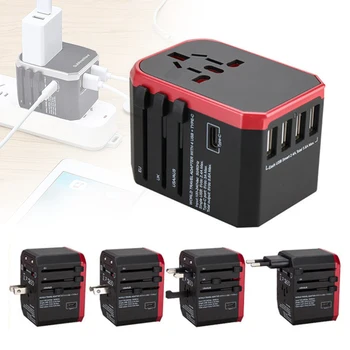 

Universal Multi-Plug Adapter Charger 4usb Conversion Plug Abroad Conversion Socket Converter GDeals