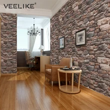 Waterproof Vinyl Self adhesive Wallpaper Modern Vintage Brick Stone Pattern PVC Wall Stickers For Living Room Bedroom Home Decor