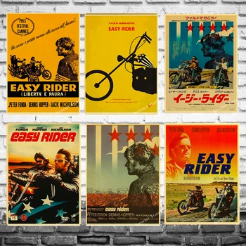 

Art America Film Easy Rider Vintage Canvas Painting Vintage Wall Picture Kraft Poster Coated Wall Stickers Home Decoration Gift