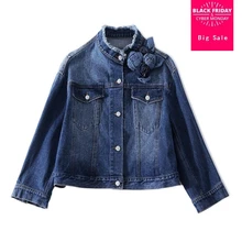 2109 модный бренд хлопок, воротник-стойка, ручная работа, Стерео цветы, Джинсовая Верхняя одежда, куртки Женский Ретро кисточкой стеганый жакет wq82