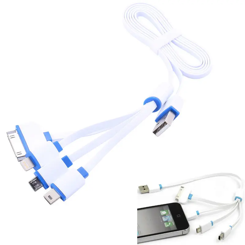 4 in1 Multi USB Hub Data Sync Charger Charging Cable Cord For iPhone Samsung HTC LG