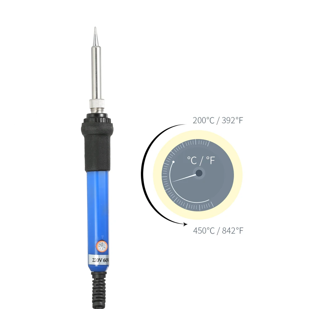 Электрический паяльник Комплект с наконечниками температура регулируемый ЕС вилка 220 в 60 Вт портативный сварочный ремонтный инструмент, плоскогубцы хобби нож