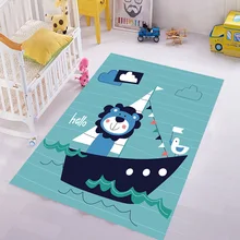 Напольный коврик с рисунком из мультфильма, синие детские коврики с принтом льва для гостиной, спальни, коврики для детской комнаты, игровой коврик, домашний Текстильный коврик