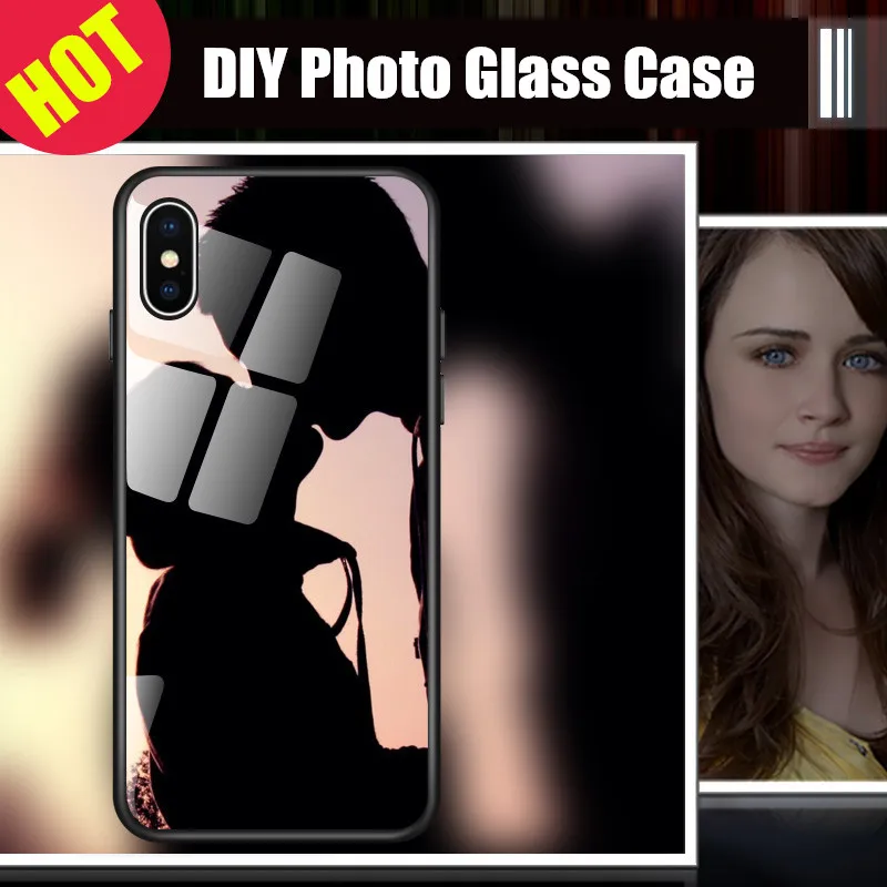 

LANCHE Customized Tempered Glass Phone Case For iPhone 7 X XS Max XR 6 6s 8 Plus Case Printed Personalized Photo Phone Cover