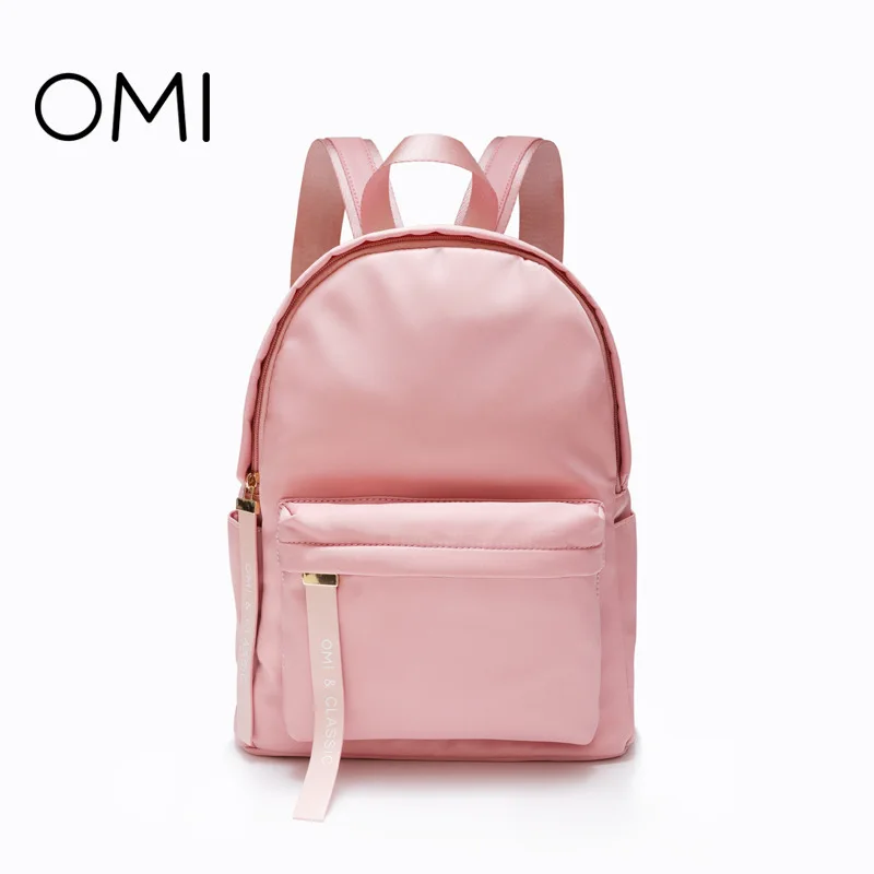 

OMI handbag 2018 new shoulder bag solid color backpack pink student backpack fashion small bag