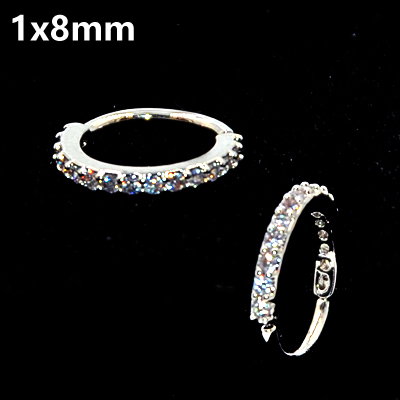 Round Zircon Bendable Gem Ring Bendable Seamless Nose Ring Surgical Steel Crystal Ear Trague Cartilage Earring Piercing 1mm