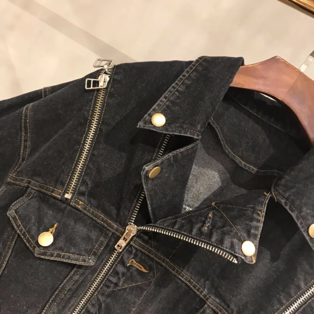 Manteau Denim Mode Off Ddxgz3 Veste 2018 Femmes Épaule czYwR8wXq