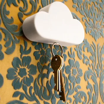 

1PC 4 Colors White Cloud Shape Key Holder Creative Home Storage Holder Hanger Magnetic Magnet Keychain Holder Wall Decor Gift