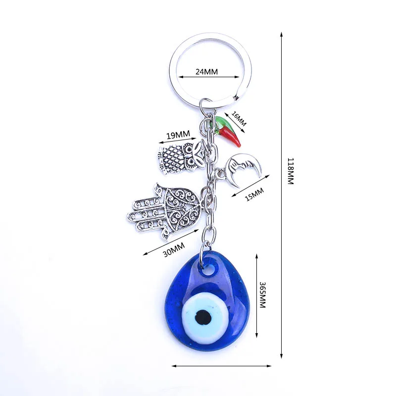 Lucky Eye индейка злой брелок для ключей в форме глаза синий сглаза Бусы-Брелоки Брелок с подвесками автомобильный брелок для женщин и мужчин EY1082