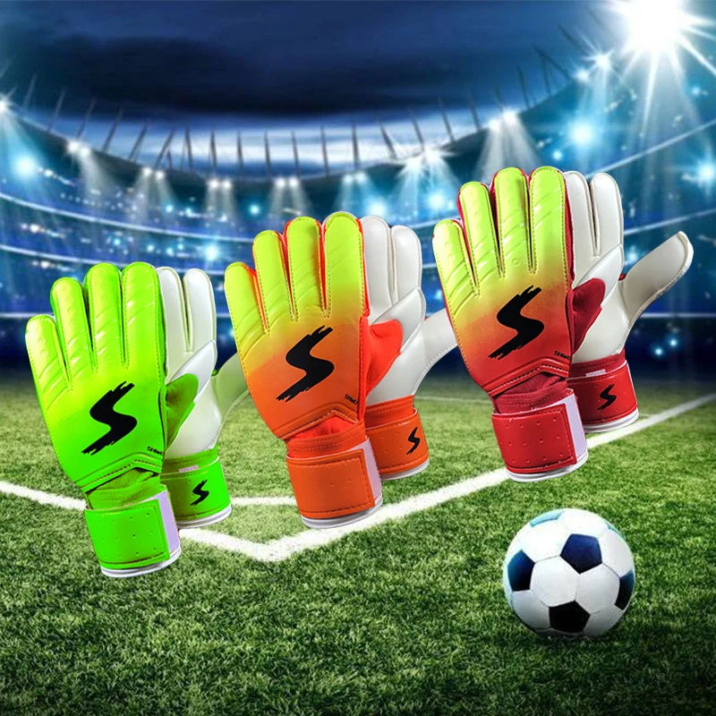 Wholesale Custom Gradient PU Latex Goalkeeper Gloves Finger Protection