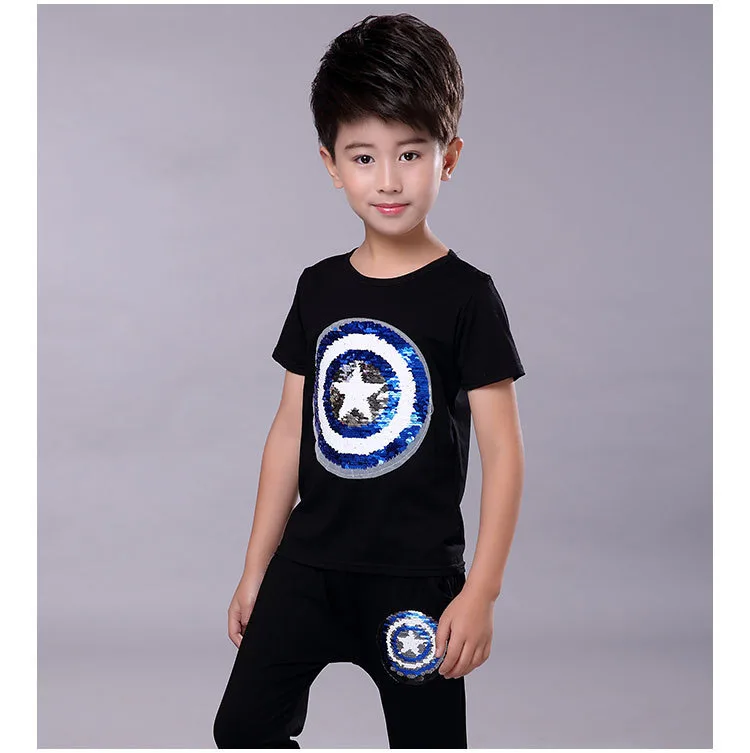 Boy Clothing Sets Cotton Spiderman Boys Sets 2018 Size 6 The Flash T-Shirt Kids Kid Skateboard Clothes Shiny Clothes Boys Clothes 1