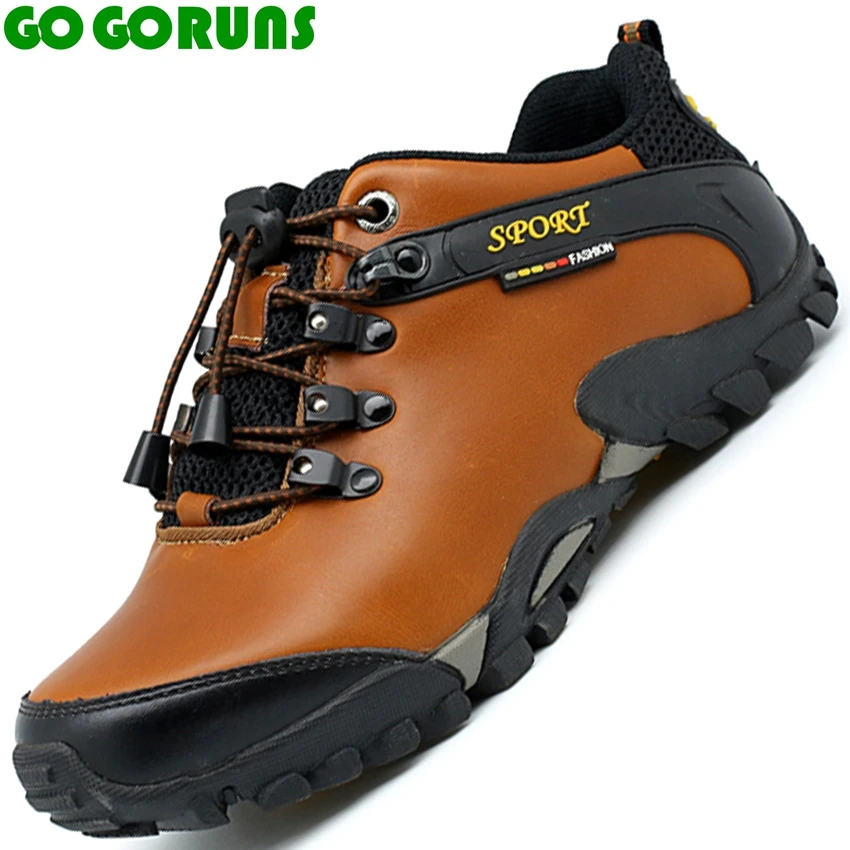

men outdoor climbing hiking shoes non slip waterproof breathable genuine leather men hiking shoes hunting trekking shoes 388s