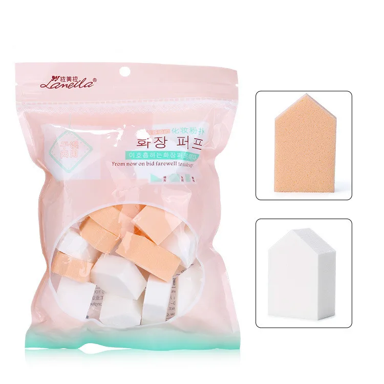 30 Pieces White Triangle Makeup Sponge Blending Foundation Wet Dry Use Puff Cosmetic Kit |