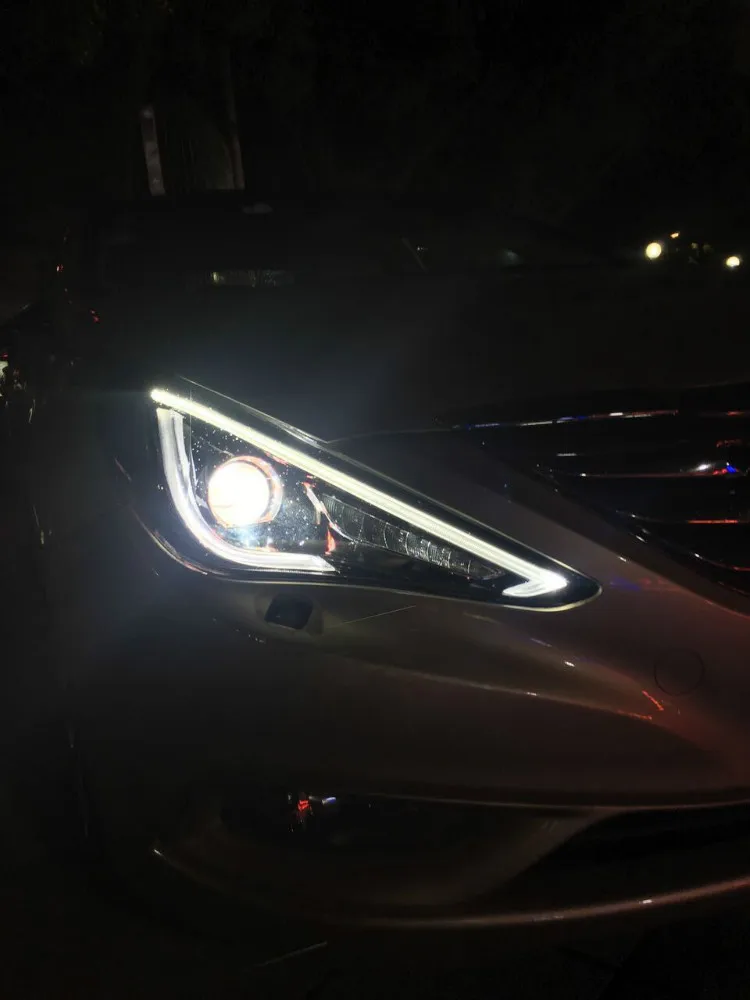 Автомобильный Стайлинг Головной фонарь для hyundai Sonata фары 2011- Sonata Светодиодный фонарь H7 D2H Hid вариант Ангел глаз би ксенон луч
