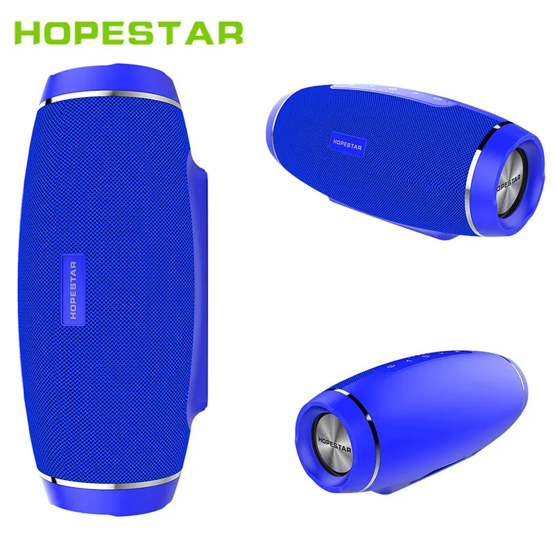 HOPESTAR H27 регби беспроводной Bluetooth динамик стерео саундбар на открытом воздухе сабвуфер Mp3 плеер Поддержка TF USB FM power Bank зарядное устройство - Цвет: Blue Speaker