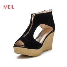 Wedges Sandals High Heel Platform Heels European American 2019 Women Summer Sandals for Women Thick Bottom Fish Mouth Shoes цена Wedges Sandals High Heel Platform Heels European American 2019 Women Summer Sandals for Women Thick Bottom Fish Mouth Shoes цены онлайн
