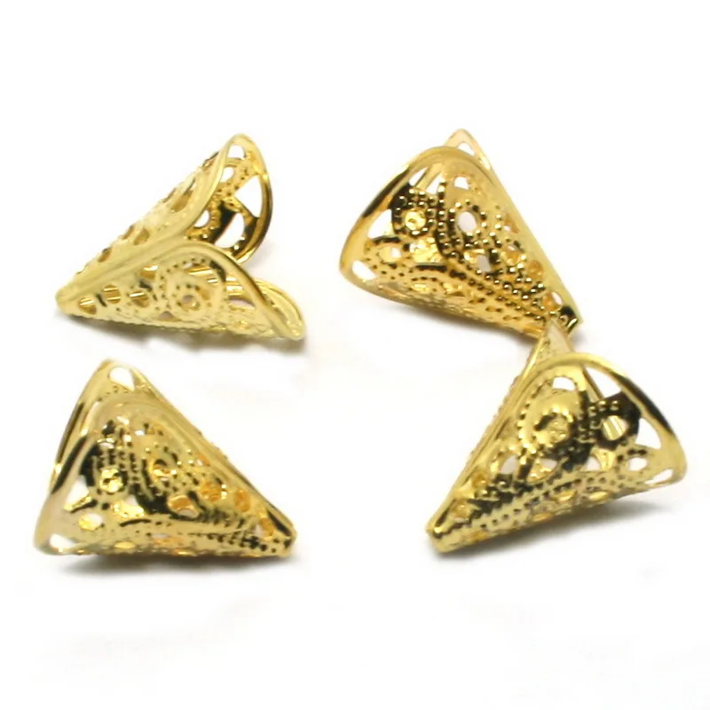 

50PCs Gold Color Bugle Spacers Beads Caps 14*17mm,Jewelry Findings