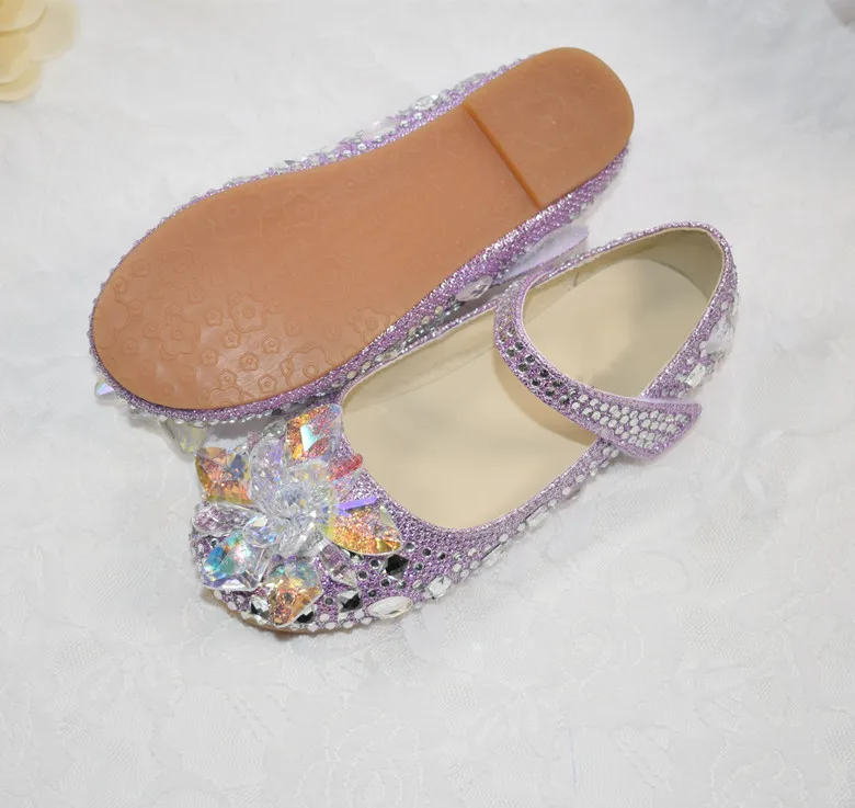 Sapatos de Cristal Sapatos de Couro Crianças da Criança do Bebê Sapatos de Dança Novas Meninas Moda Plana Vidro Strass Princesa Crianças 04 20 High Quality Mamãe e Bebê