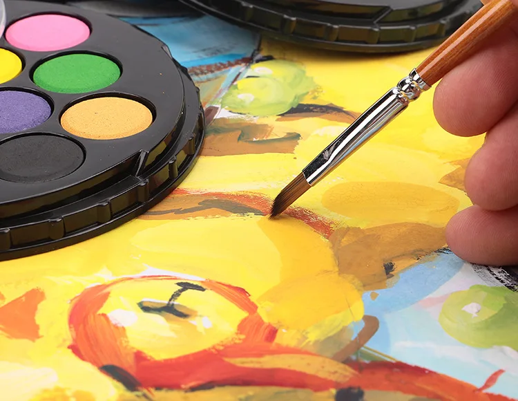 Круглые Твердые акварельные краски в наборе Портативный Яркий цвет краски ing пигмент набор для студентов товары для рукоделия