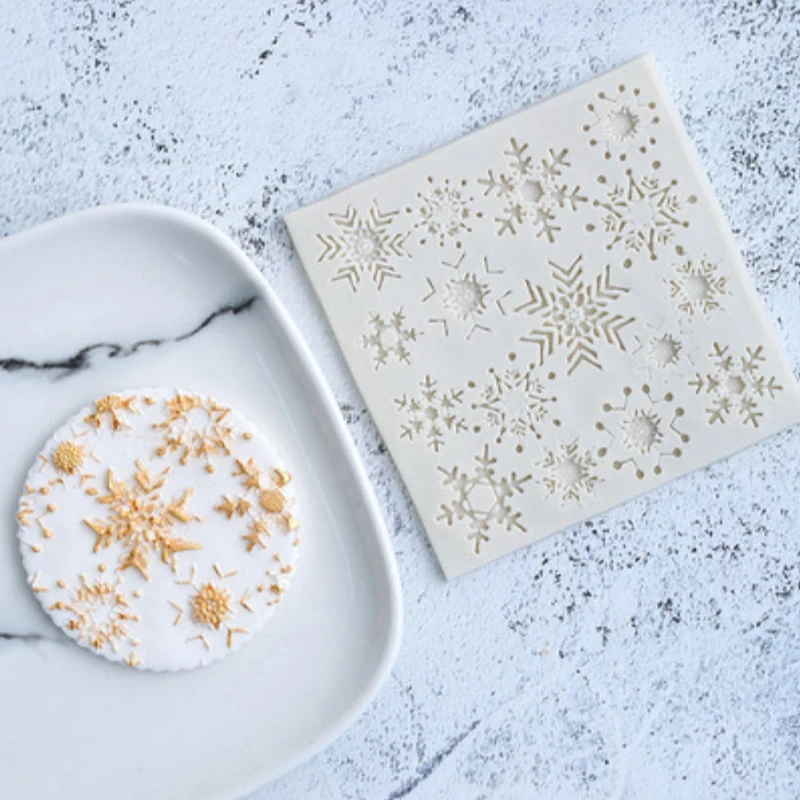 Рождественская Силиконовая Снежинка, форма для помадки, украшение торта, инструмент для шоколада, форма для мастики, сахарного ремесла, кухонные гаджеты