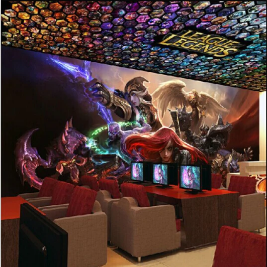 One Cf Dota2 Lol League Wallpaper Poster Theme Cafe Game
