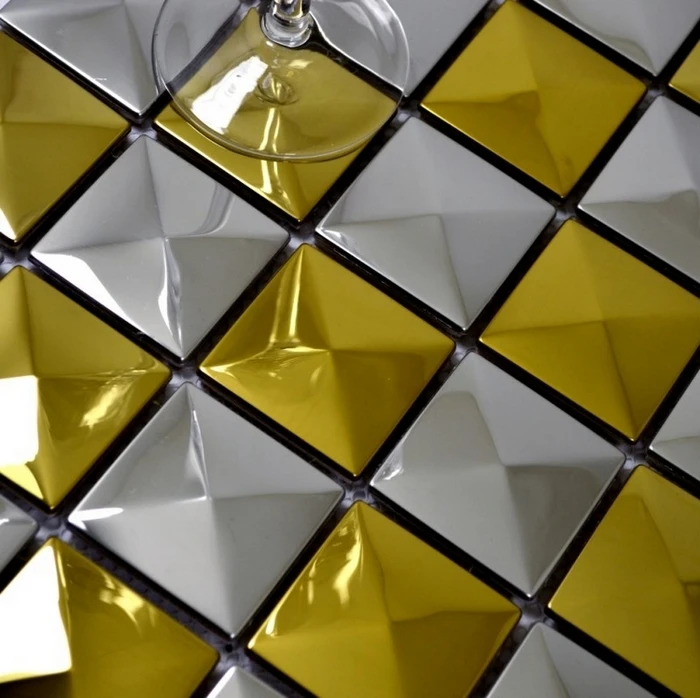Convex Design Pyramid Pattern Stainless Steel Metal Mosaic Tile Convex Design Pyramid Pattern Stainless Steel Metal Mosaic Tile For Kitchen Backsplash Tiles Sun Room Bathroom Shower In Wall Stickers From Home