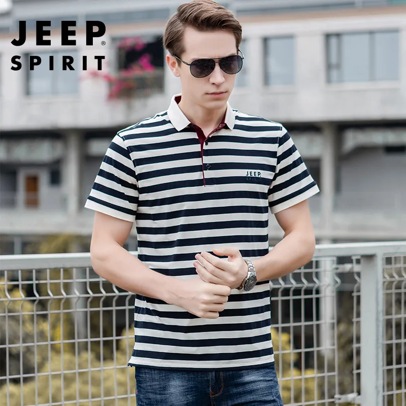 JEEP SPIRIT Polo рубашка мужские летние рубашки поло мужские повседневные дышащие рубашки поло из чистого хлопка повседневные свободные мужские рубашки hombre M-3XL