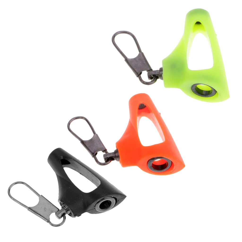 3pcs Stainless Steel & ABS Plastic Fishing Sinker Slide Connector with Snap Fish Finder Tackle Yellow / Orange / Black