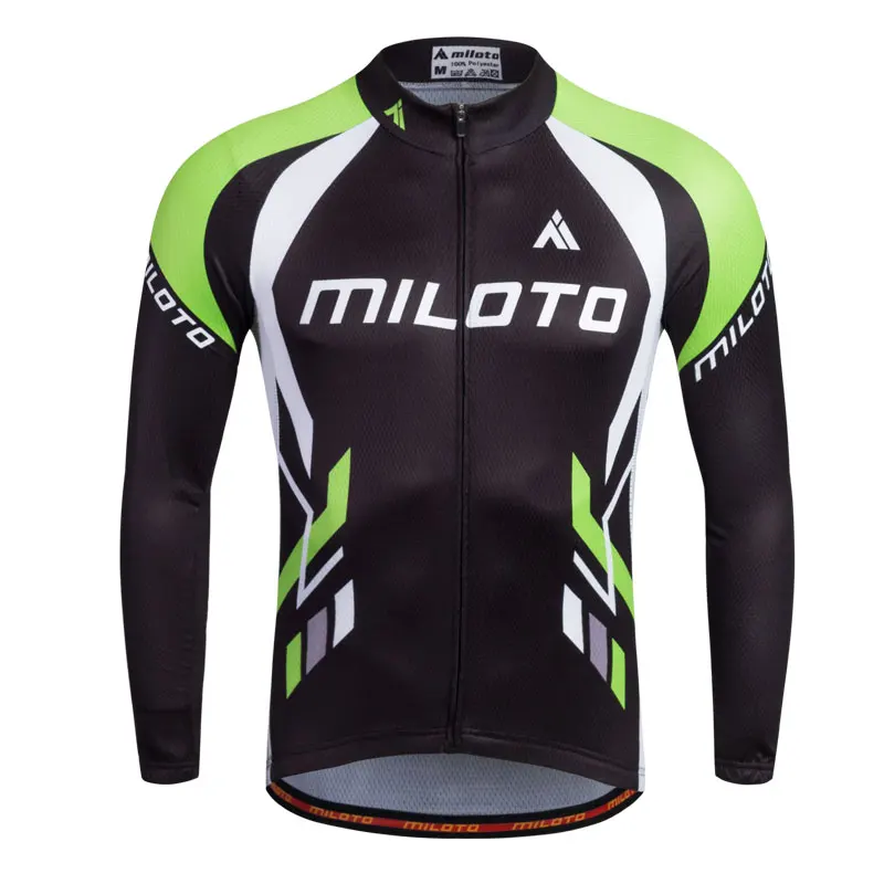 Black and Green Cycling Jerseys Long Sleeve Men Bicycle Bike Jacket