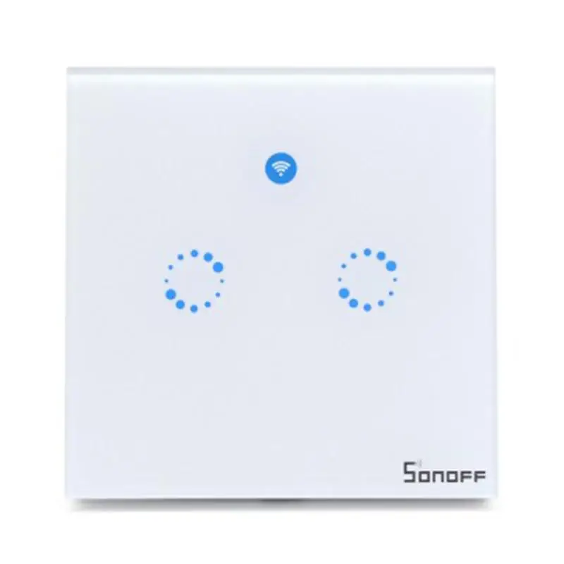 Интеллектуальный выключатель света Sonoff T1 US Smart Wi-Fi настенный сенсорный выключатель света 1/2/3 с Touch/Wifi/433 315 RF/APP дистанционный контроллер для умного дома работать с Alexa - Комплект: Sonoff T1 UK 2C