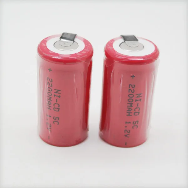 Аккумуляторная батарея SUB C 1 2 В 2200 мАч 4 25*2 с tab NI CD SC (1 шт.)|battery 1.2v|rechargeable batterybattery