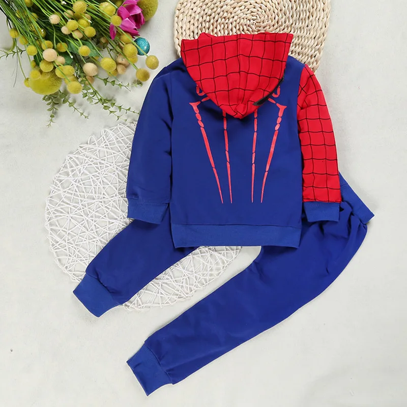 Children's Set Autumn Boys European and American Cotton Spider-Man Two-piece Set