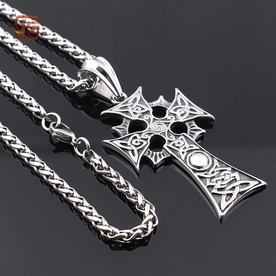 Christian Jewelry Stainless Steel Triquetra Viking Triple Horn Of Odin