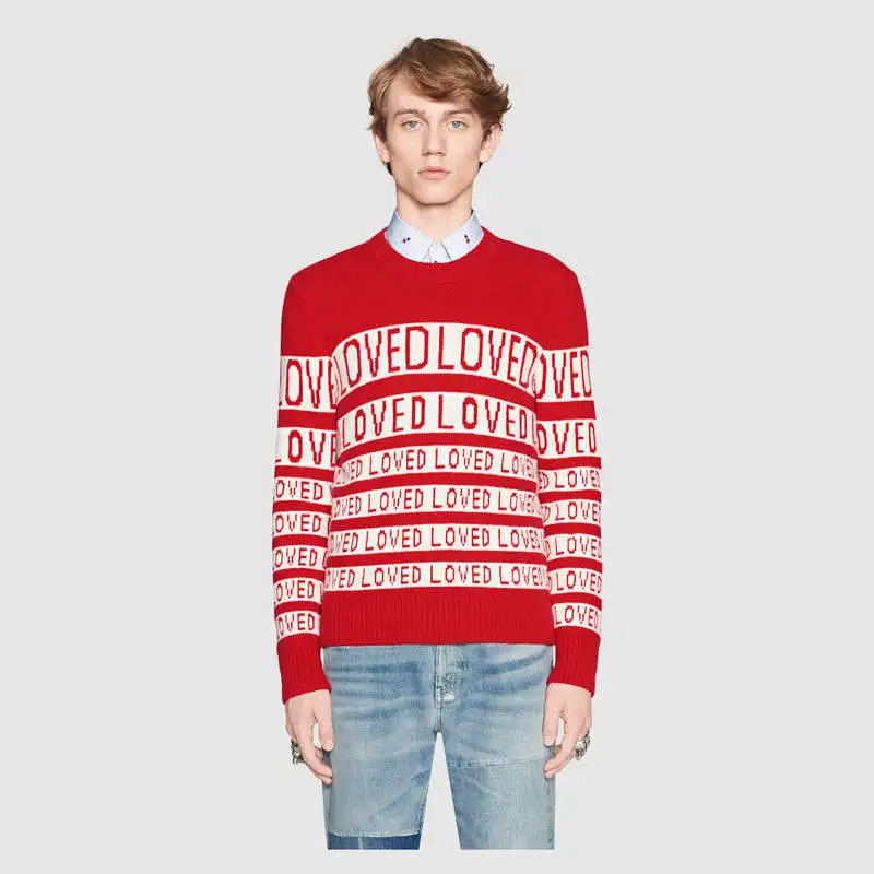 

2019 BTS Jumper Man Pullovers Sweaters Autumn Winter Thick Letter Loved Women Casual Plus Size Rabbit Velvet Runway Sweater