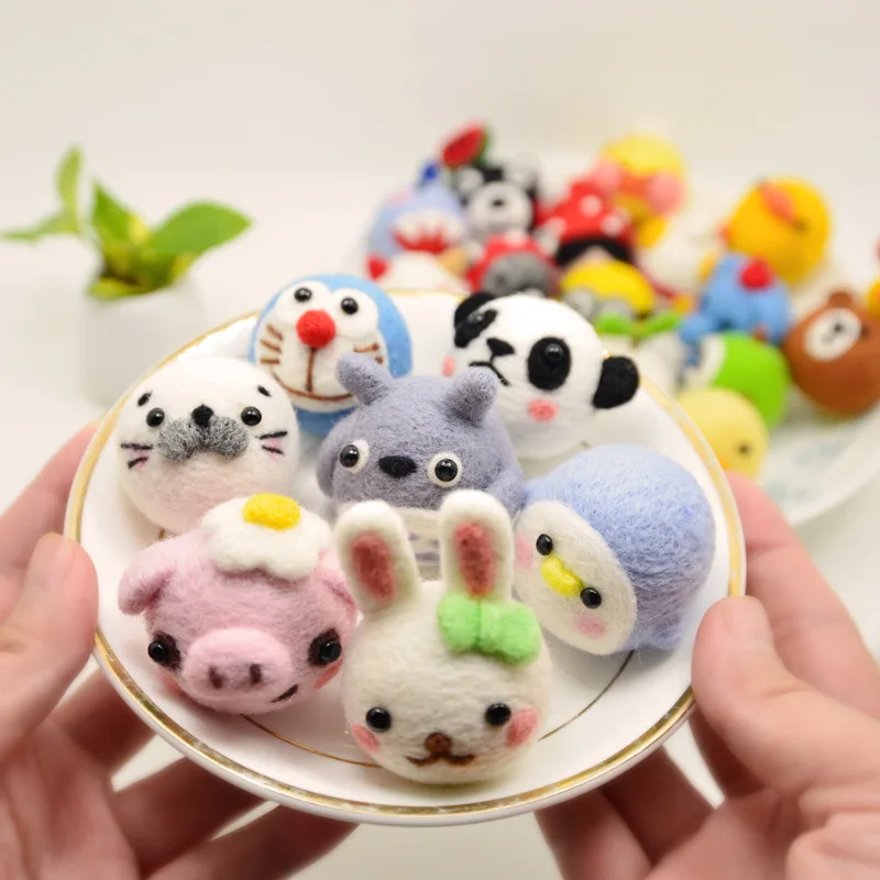 

mylb Sheep felt diy bear small animal gifts for students novice materials package delivery tools Weaving Needlework Spinning kit