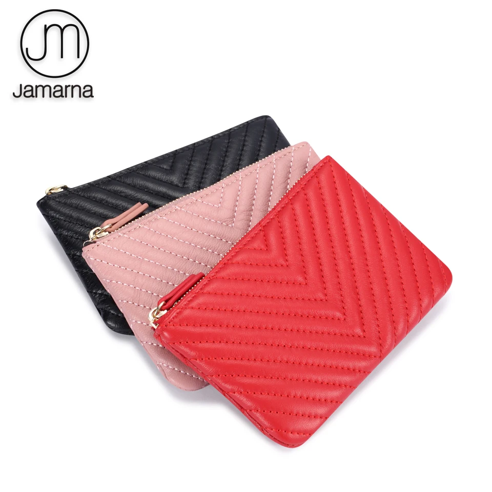 Кошелек для монет Jamarna из натуральной кожи на молнии маленькая цепочка ключей