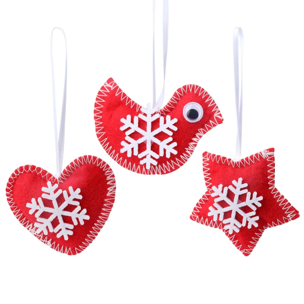 OurWarm 12 шт DIY Войлок Merry Christmas Tree украшения для рождественской елки Украшение Птица