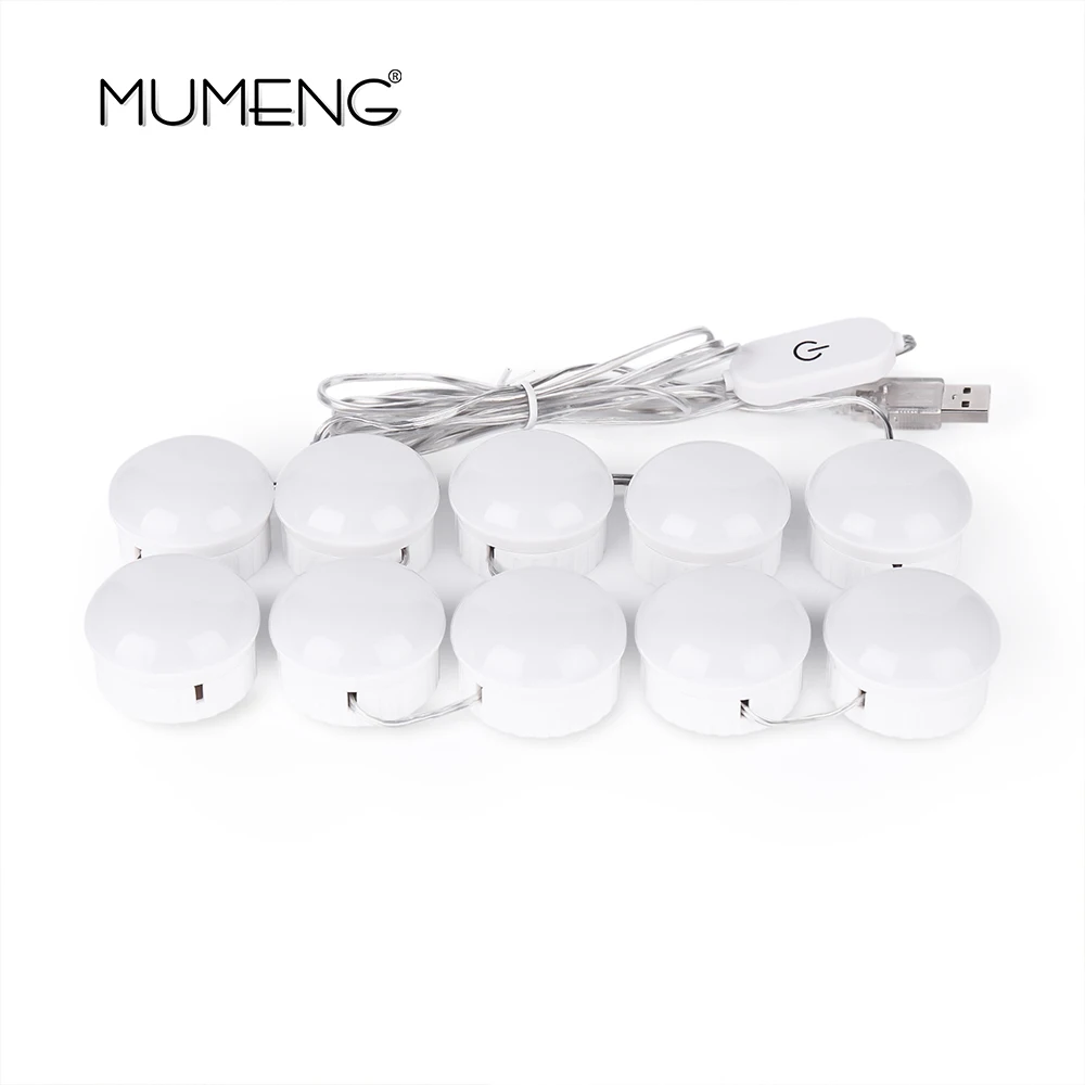 

10pcs Easy Wall Mount Modern LED Mirror Light string E27 DC 5V Mirror Front light for Washroom Dressing Room & Bathroom